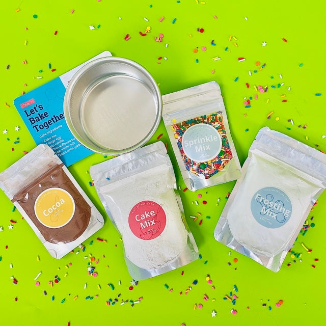 Rainbow cake baking kit for kids from Kids' Cake Boxes